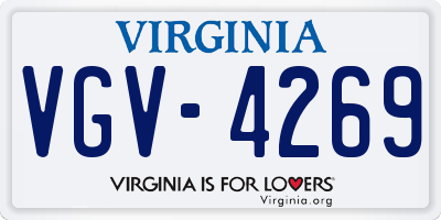 VA license plate VGV4269