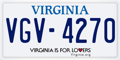 VA license plate VGV4270