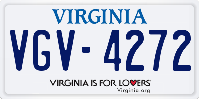 VA license plate VGV4272