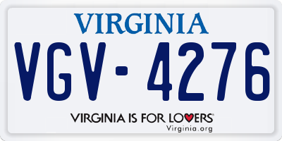 VA license plate VGV4276