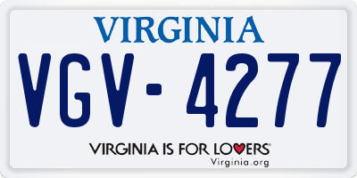 VA license plate VGV4277