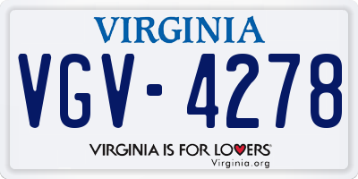 VA license plate VGV4278