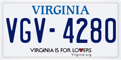 VA license plate VGV4280