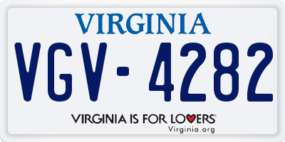 VA license plate VGV4282