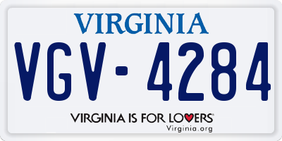 VA license plate VGV4284