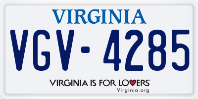 VA license plate VGV4285