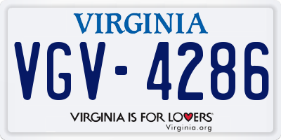 VA license plate VGV4286