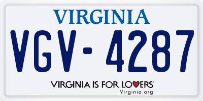 VA license plate VGV4287