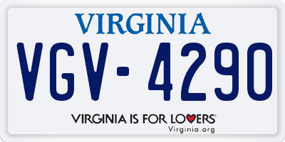 VA license plate VGV4290