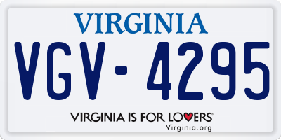VA license plate VGV4295