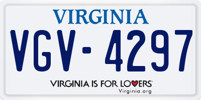 VA license plate VGV4297