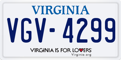 VA license plate VGV4299