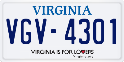 VA license plate VGV4301