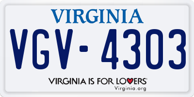 VA license plate VGV4303