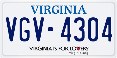 VA license plate VGV4304