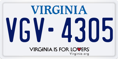 VA license plate VGV4305