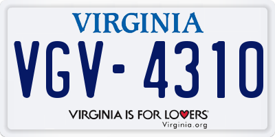 VA license plate VGV4310