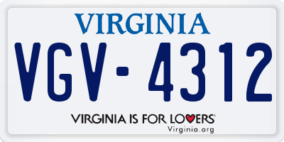 VA license plate VGV4312