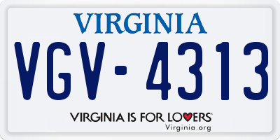 VA license plate VGV4313