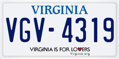VA license plate VGV4319