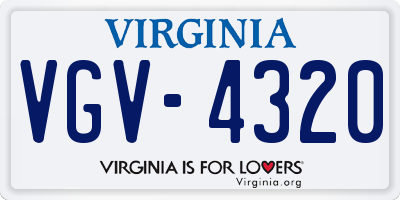 VA license plate VGV4320