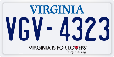 VA license plate VGV4323
