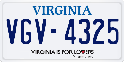 VA license plate VGV4325
