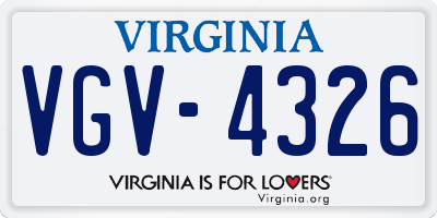 VA license plate VGV4326