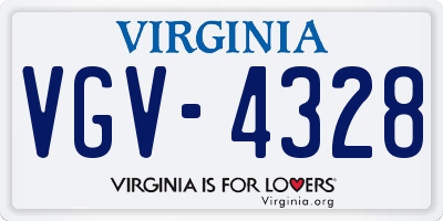 VA license plate VGV4328