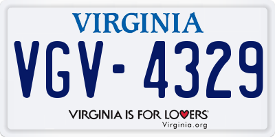 VA license plate VGV4329
