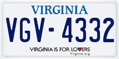 VA license plate VGV4332