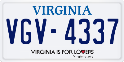 VA license plate VGV4337