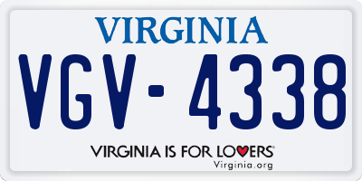VA license plate VGV4338
