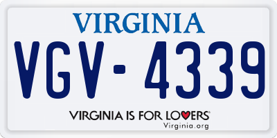 VA license plate VGV4339