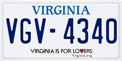 VA license plate VGV4340