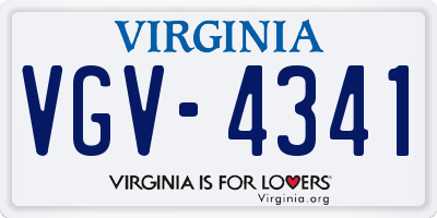VA license plate VGV4341