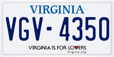 VA license plate VGV4350