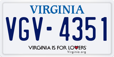 VA license plate VGV4351