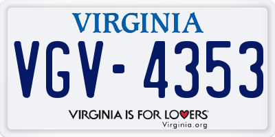 VA license plate VGV4353