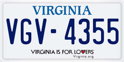 VA license plate VGV4355