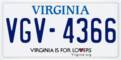VA license plate VGV4366
