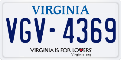 VA license plate VGV4369