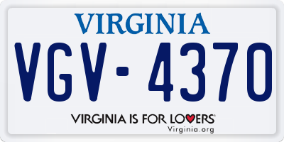 VA license plate VGV4370