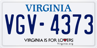 VA license plate VGV4373