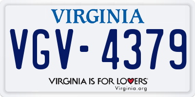VA license plate VGV4379