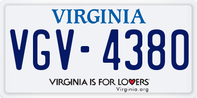 VA license plate VGV4380