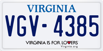 VA license plate VGV4385