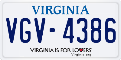 VA license plate VGV4386