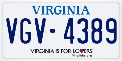 VA license plate VGV4389