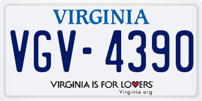 VA license plate VGV4390